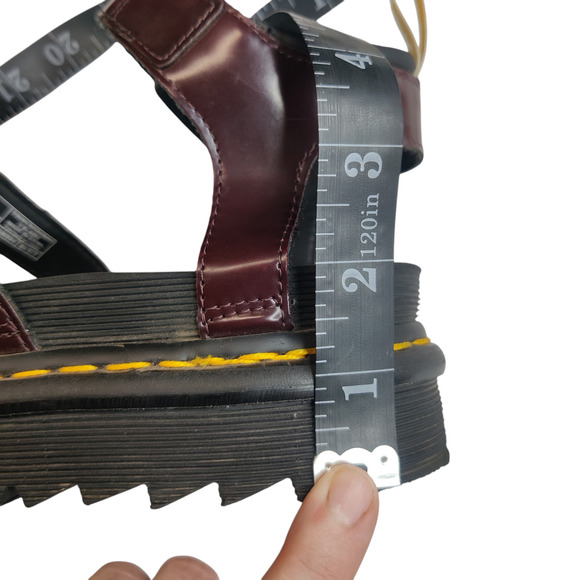 Dr. Martens Burgundy Strappy Sandals - Picture 9 of 11